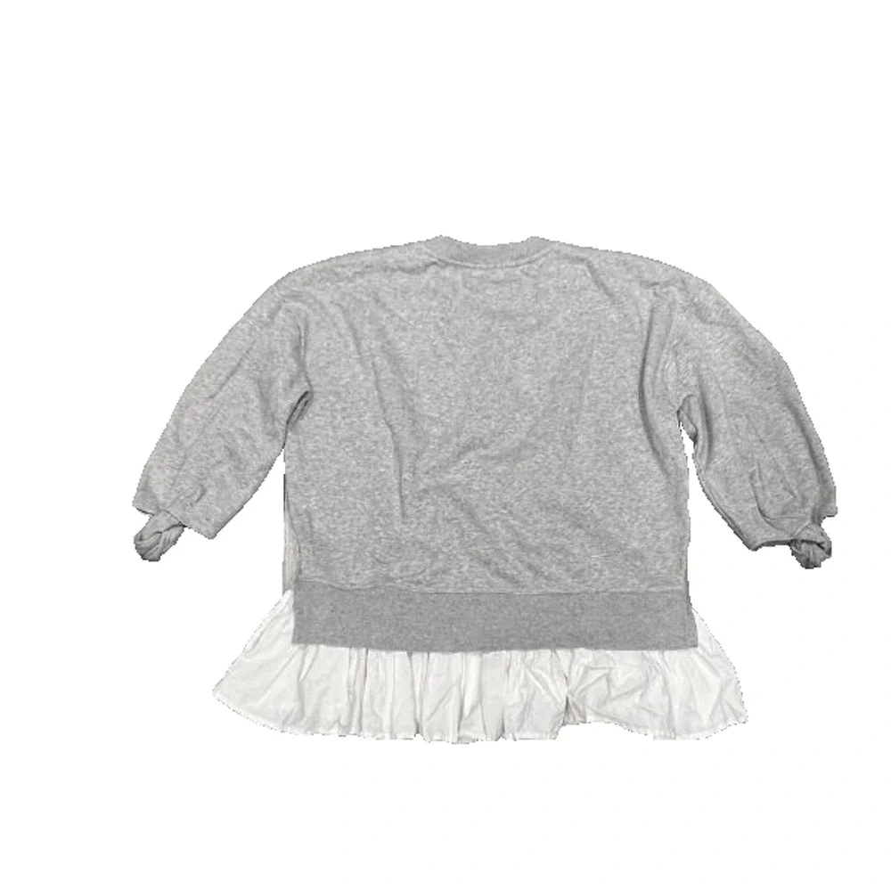 Anthropologie Maeve oversized media pleated pullover sweatshirt Gray L A006724